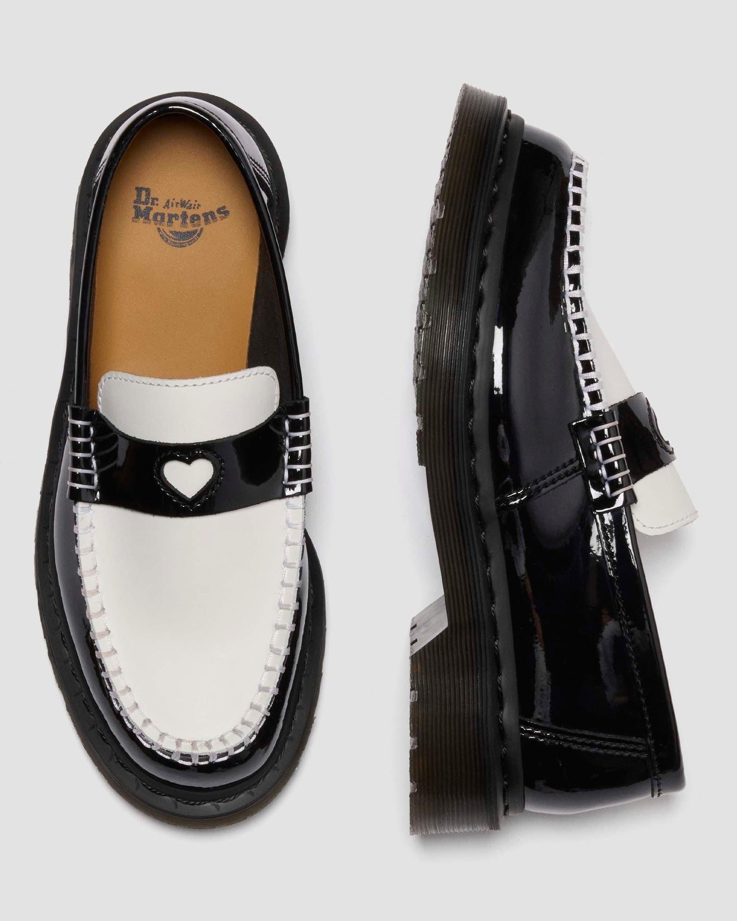Penton Heart Two-Tone Patent Leather Loafers