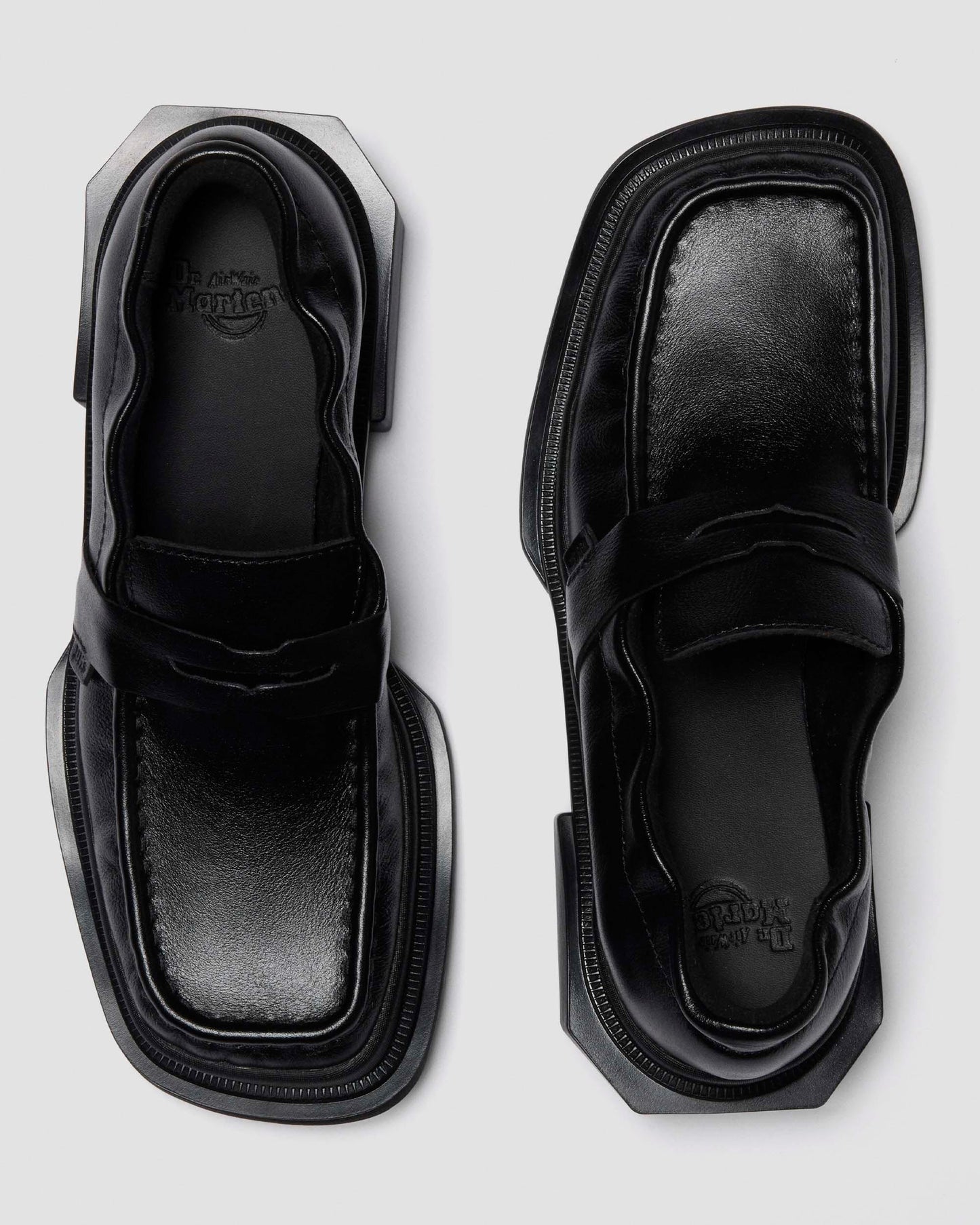 Maybole Square Toe Ruched Leather Loafers
