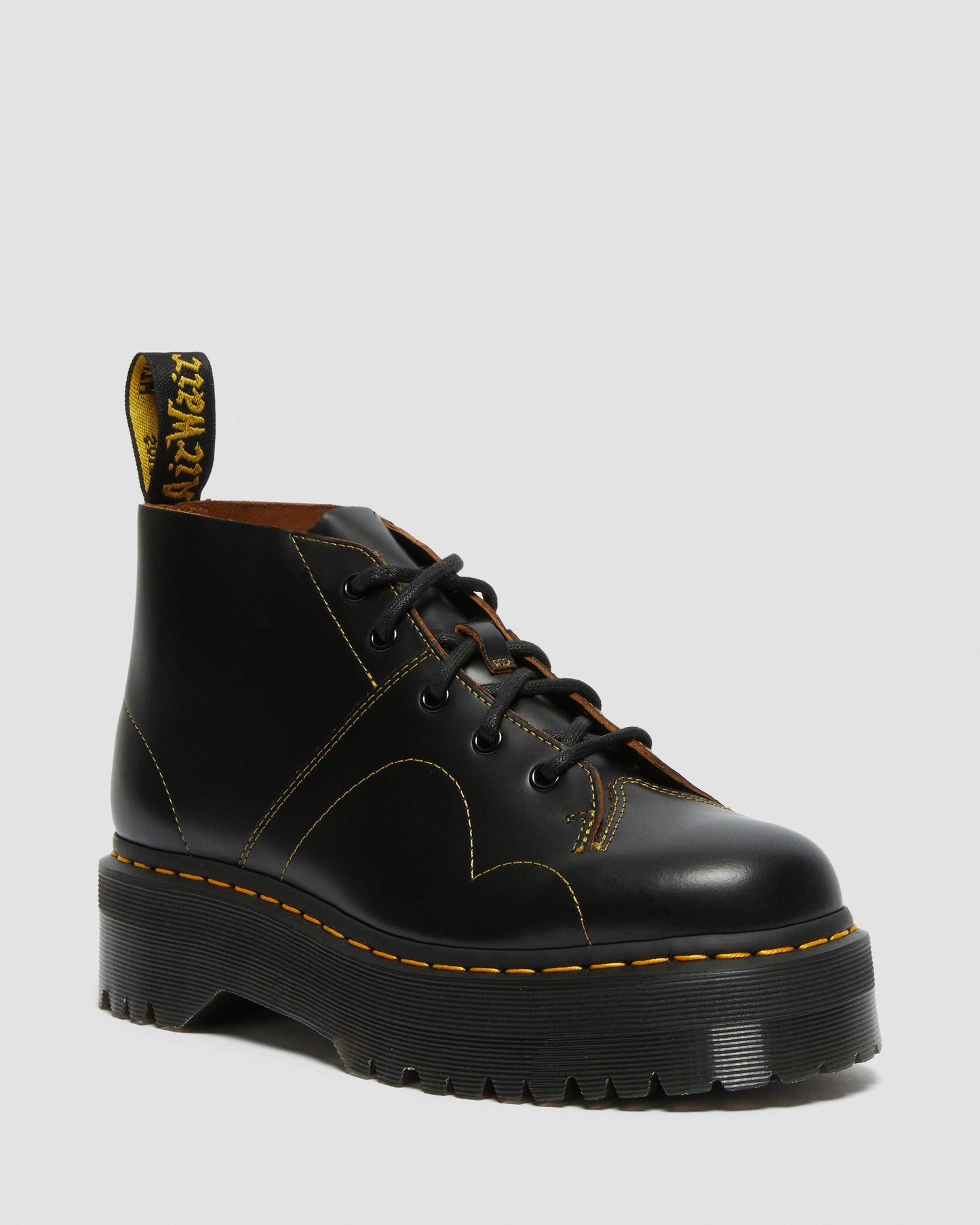 Church Quad Leather Platform Monkey Boots