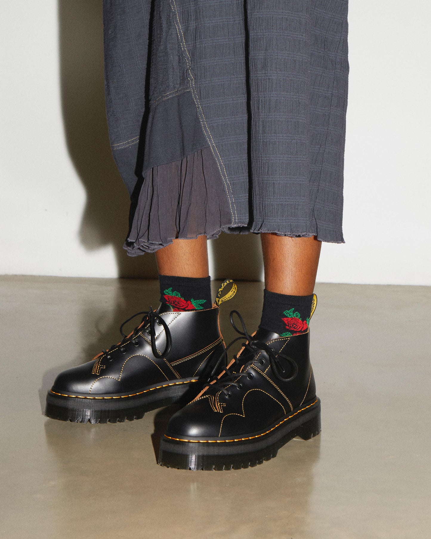 Church Quad Leather Platform Monkey Boots