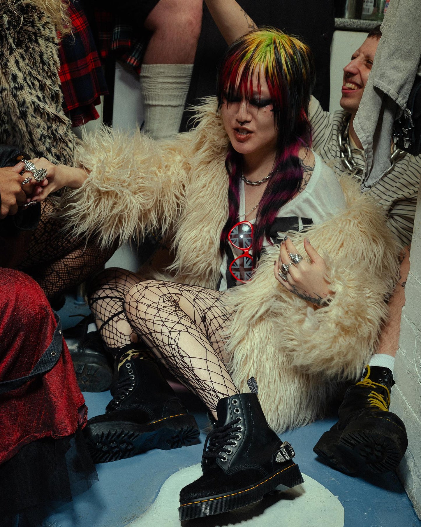 The Great Frog 1460 Bex Smooth Hair On Leather Platform Ankle Boots