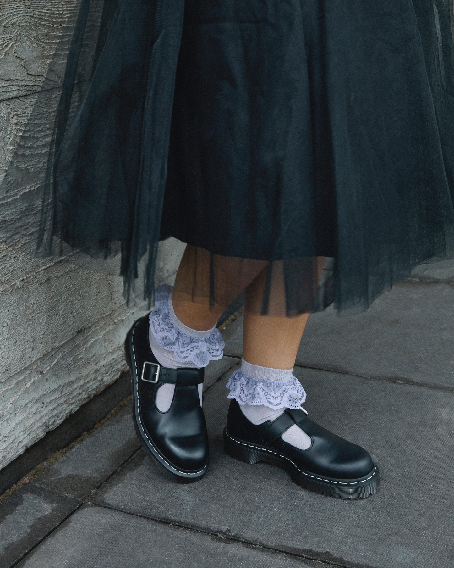 Polley White Stitch Bex Smooth Leather Mary Jane Shoes