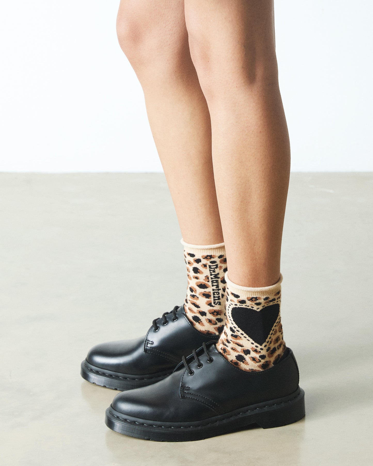 Leopard Heart Cotton Blend Socks