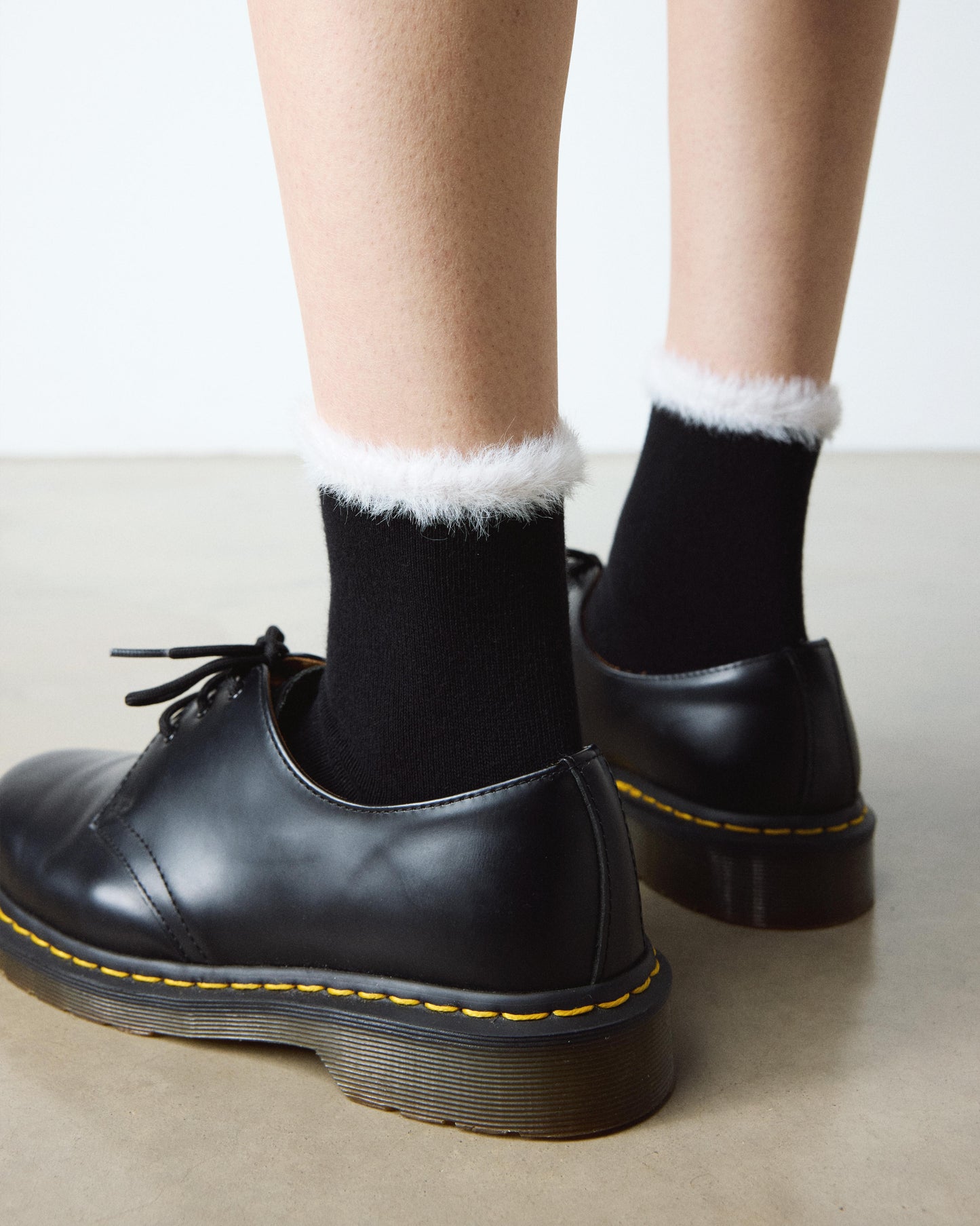 Faux Fur Organic Cotton Blend Socks