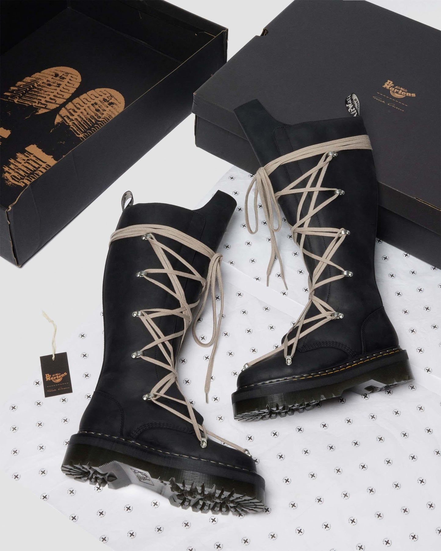 Rick Owens 1B60 Pentalace Leather Boots