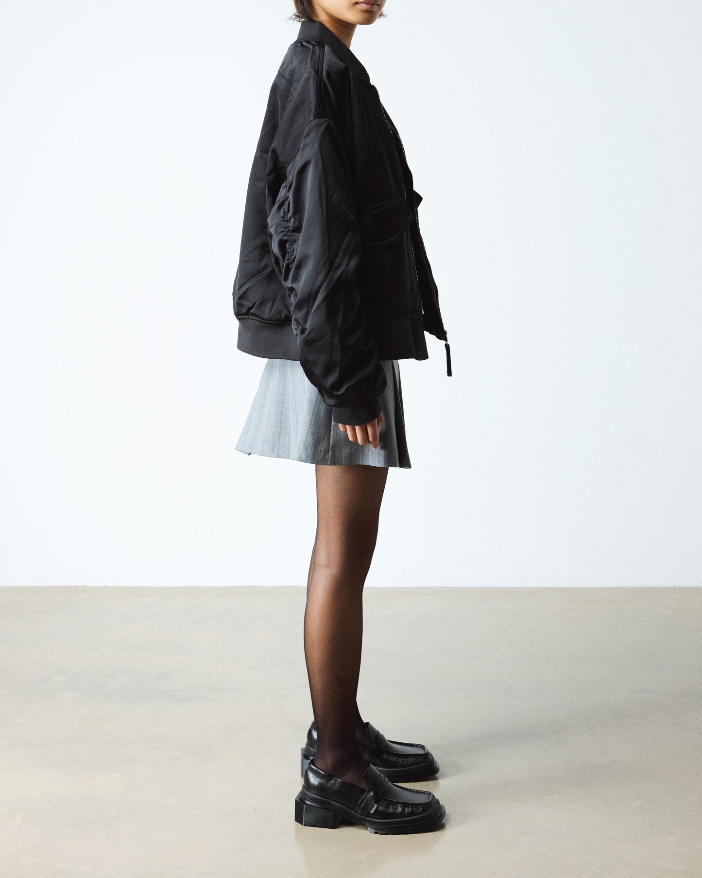 Maybole Square Toe Ruched Leather Loafers