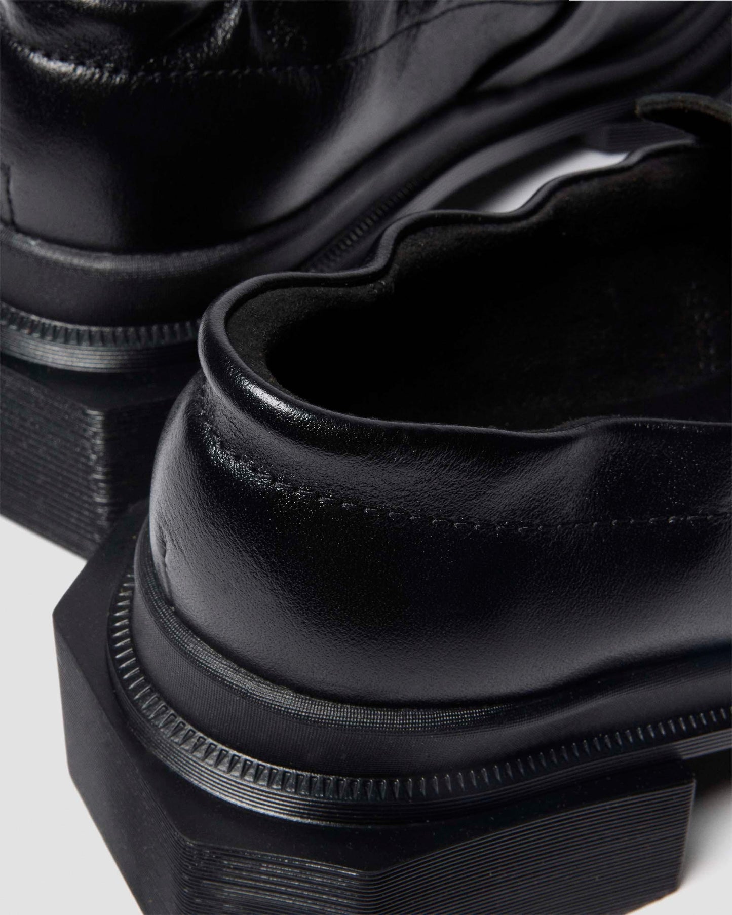 Maybole Square Toe Ruched Leather Loafers