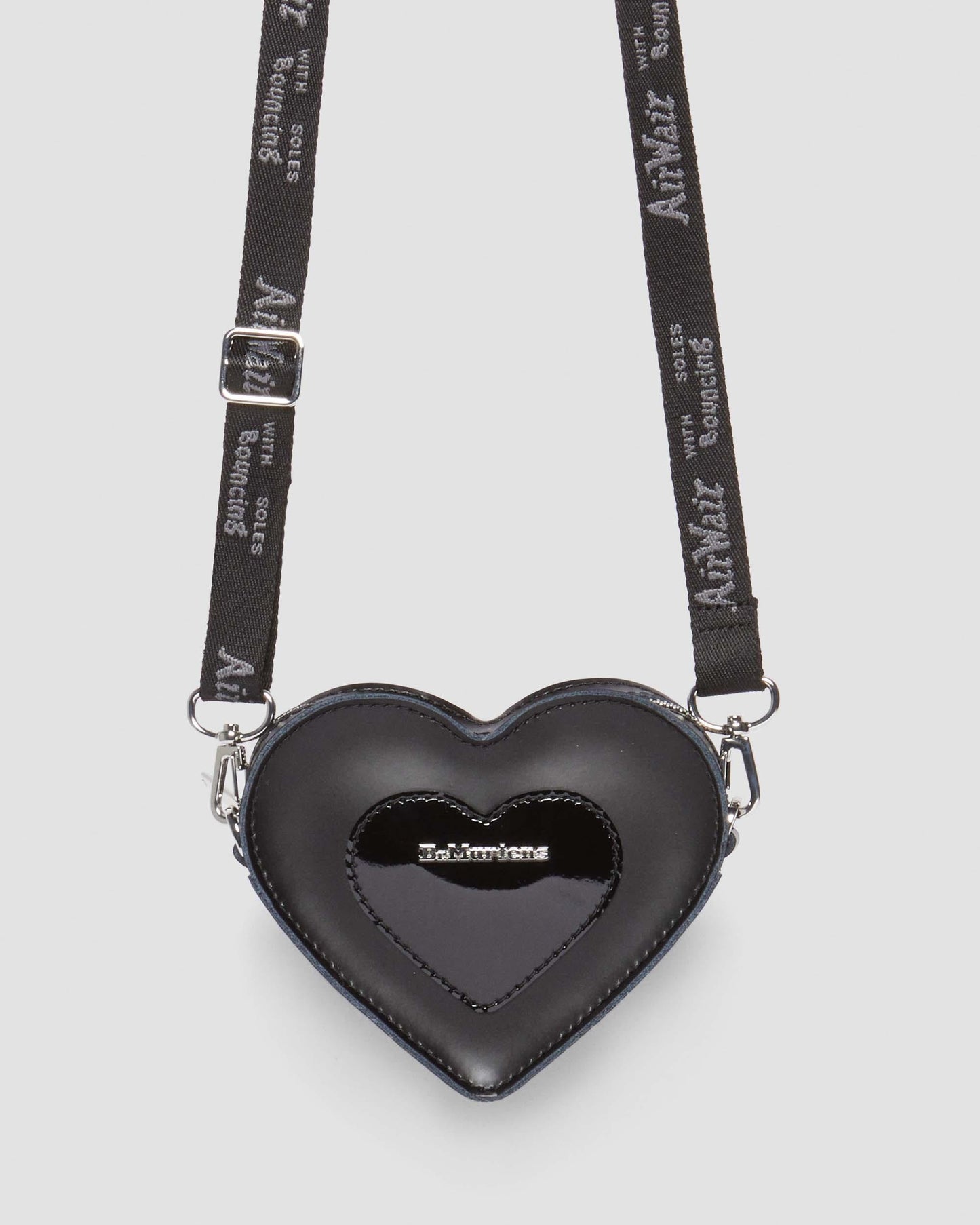 Mini Heart Shaped Leather Bag in Black